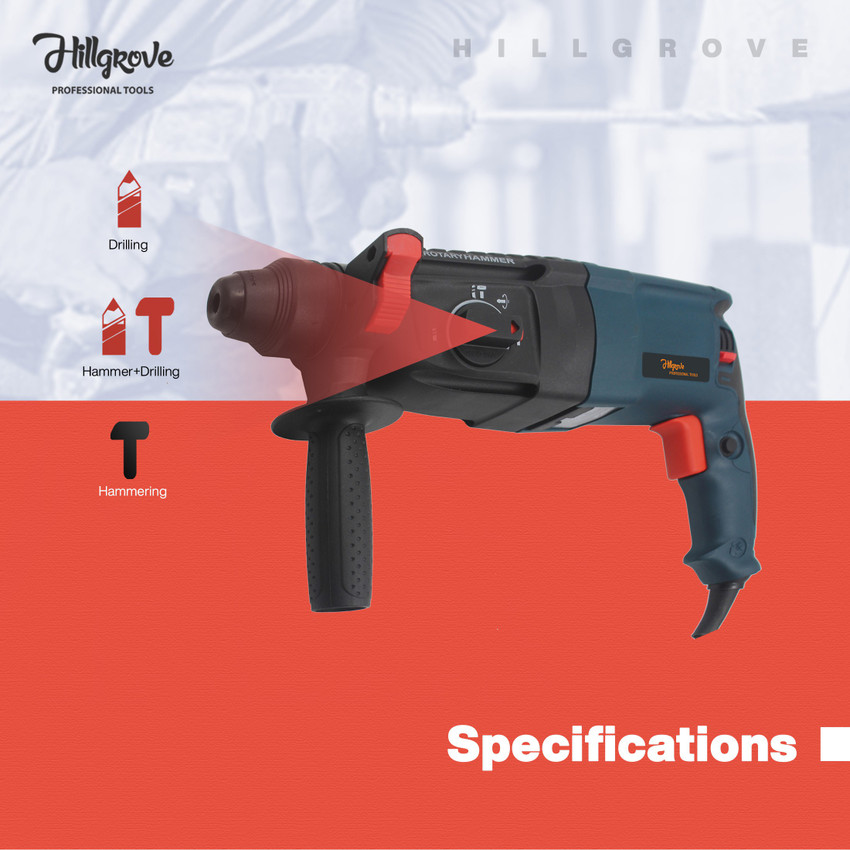 Hillgrove H26H5 All Purpose 26mm Hammer Impact Drill Machine