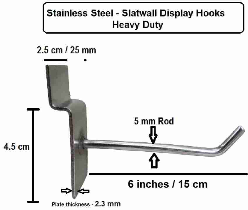 Q1 Beads 6 inch Slatwall Stainless Steel Display Hook Hanger for Mobile  Shop Display Hook 1 Price in India - Buy Q1 Beads 6 inch Slatwall  Stainless Steel Display Hook Hanger for