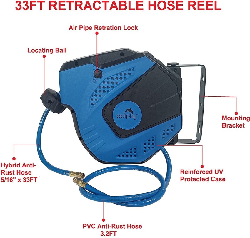 Automatic Retractable Hose Reel With Lock Wall Mounted Water Hose Reel  Telescopic Hose Reel With Auto