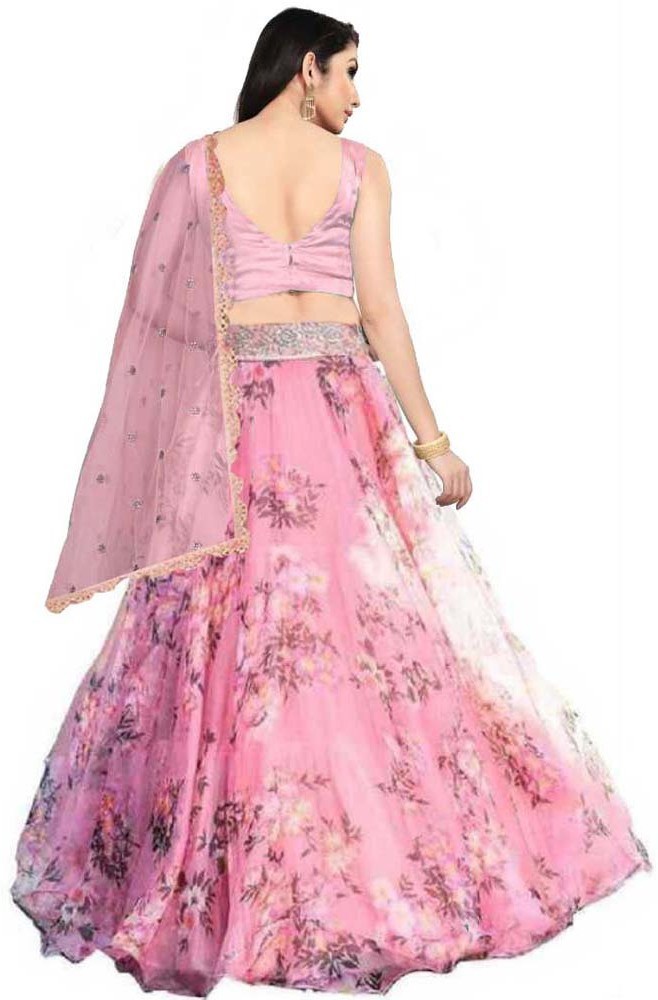 KYNREM Digital Print Semi Stitched Lehenga Choli