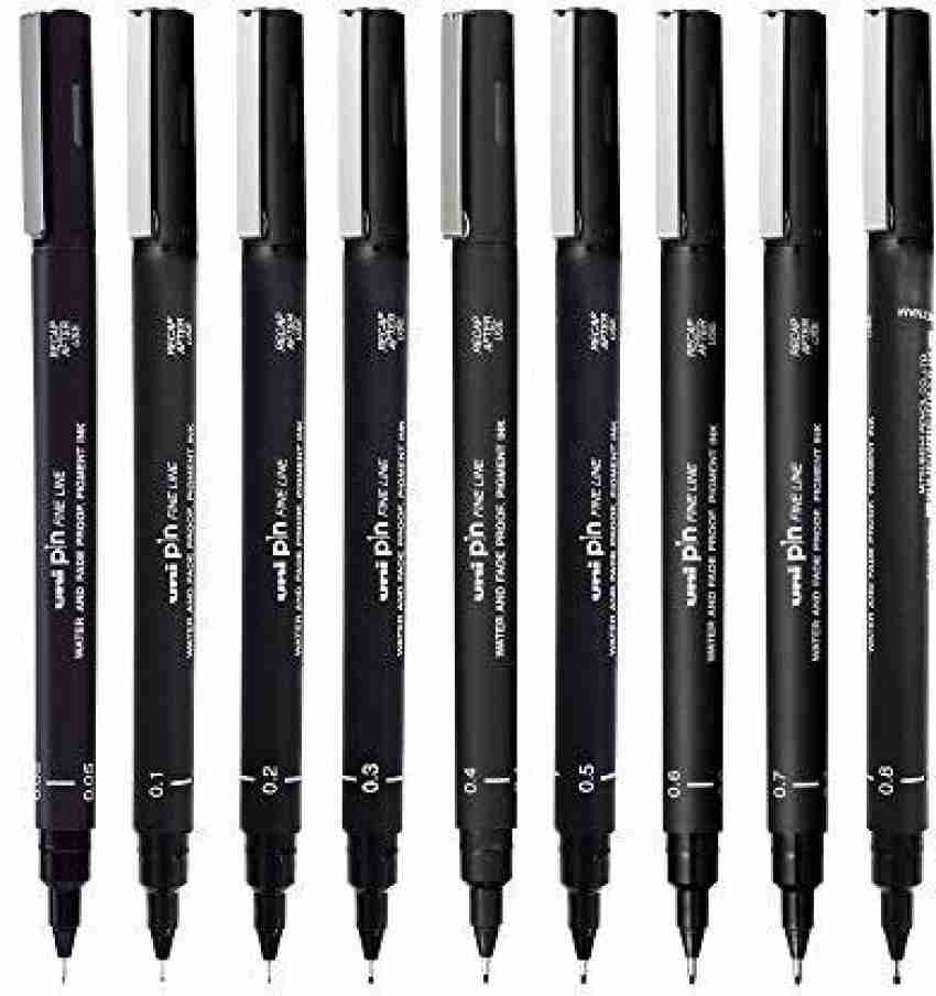 Uni Pin Fine Line Pens 3 Set, Sepia & Black 