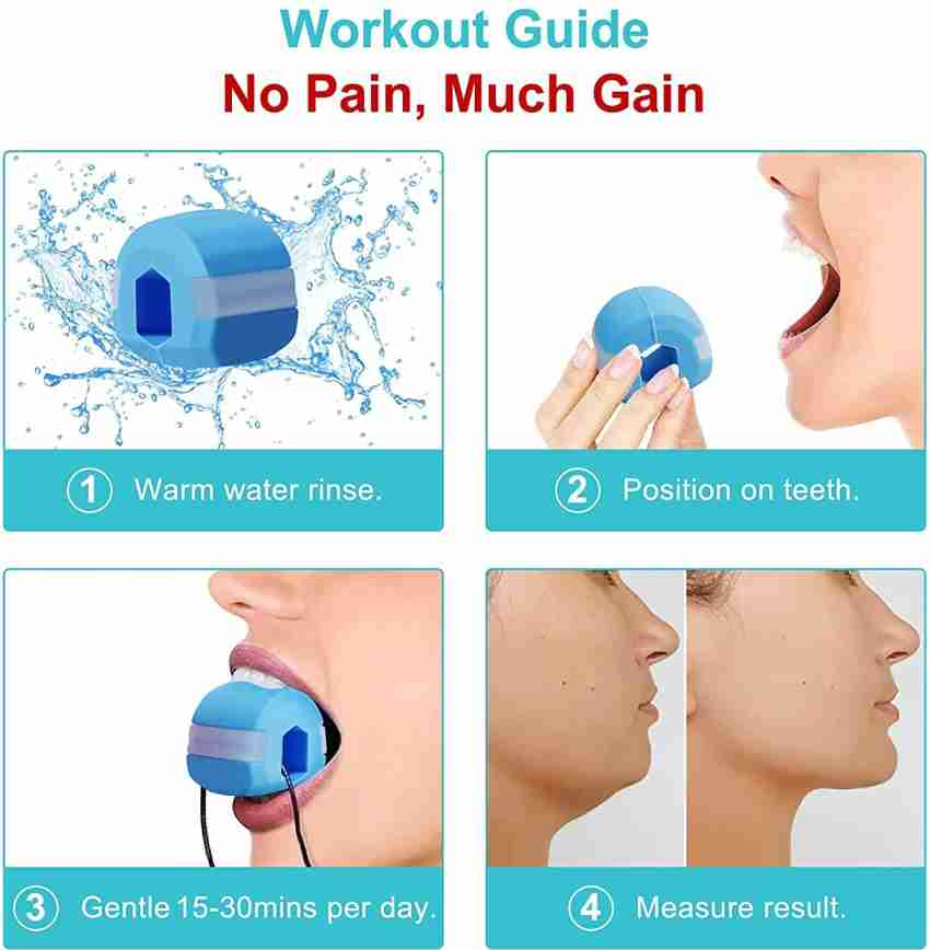 Deriz Jaw Trainer, Jaw Exerciser, Jawline Trainer, Double Chin Exercise  Device , Face Tightener, Jawline Exerciser Facial, Jaw Training Device pack  of 3 Massager - Deriz 