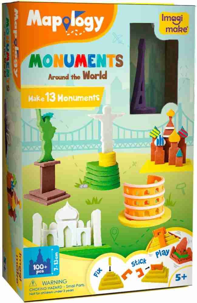 Imagimake Mapology Monuments Educational Toy and 3D Puzzle for 5