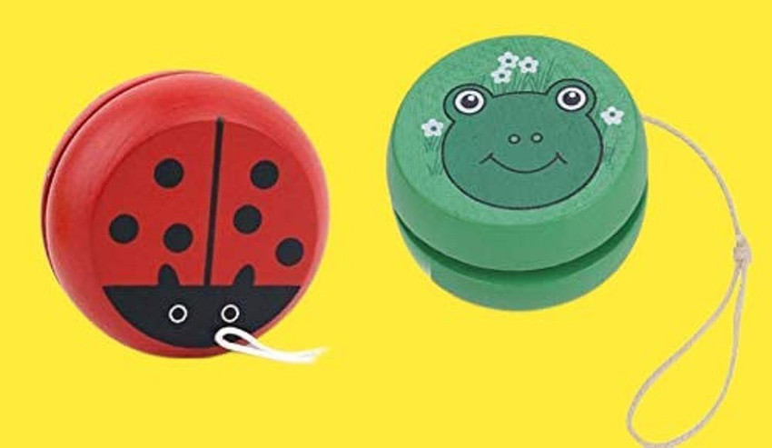 Revcoz Wooden Smooth Spin Animal Printed Yo Yo Toy for Kids