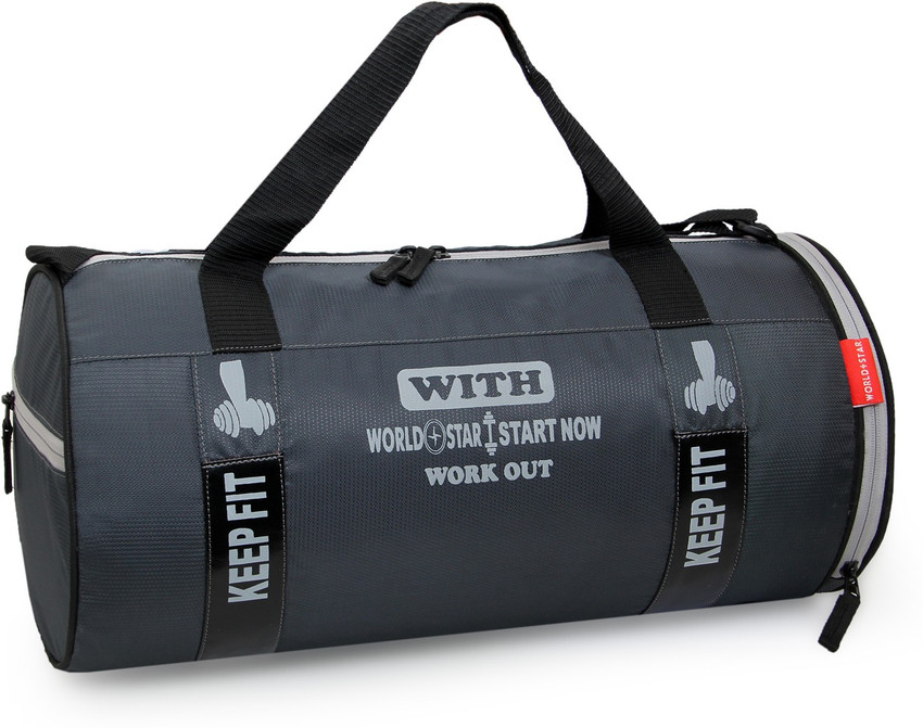 Worldstar Men Women black Sports Duffel with Shoe Compartment Detachable Belt Duffel Without Wheels grey Price in India Flipkart