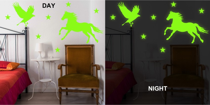 Ashamohar 29 cm Glow in The Dark Horse Birds Stars for Ceiling or Wall  Stickers Self Adhesive Sticker Price in India - Buy Ashamohar 29 cm Glow in  The Dark Horse Birds