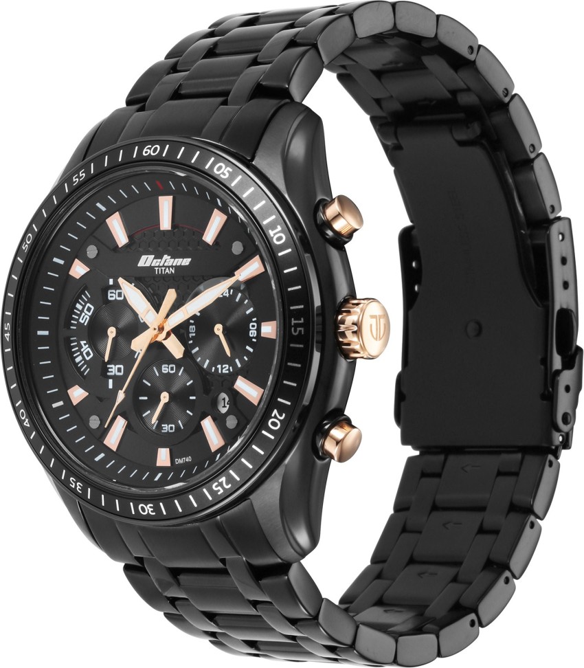 Titan octane outlet black chronograph watch