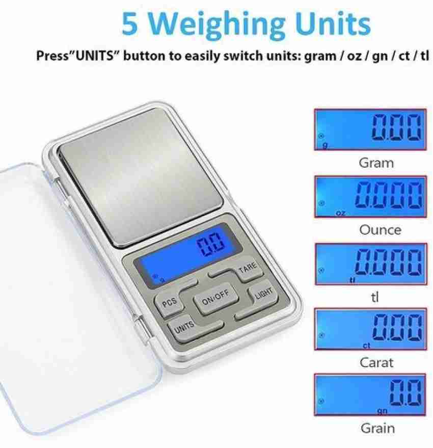 SolidAct Mini Pocket Weight Scale Digital Jewellery/Chem/Kitchen Small  Weighing Machine with Auto Calibration, Tare Full Capacity, Operational  Temp