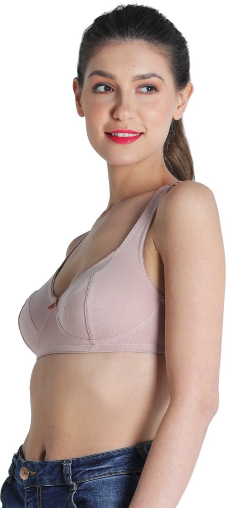 Deevaz Cotton Rich Non-Padded Non-Wired Full coverage Bra in Nude
