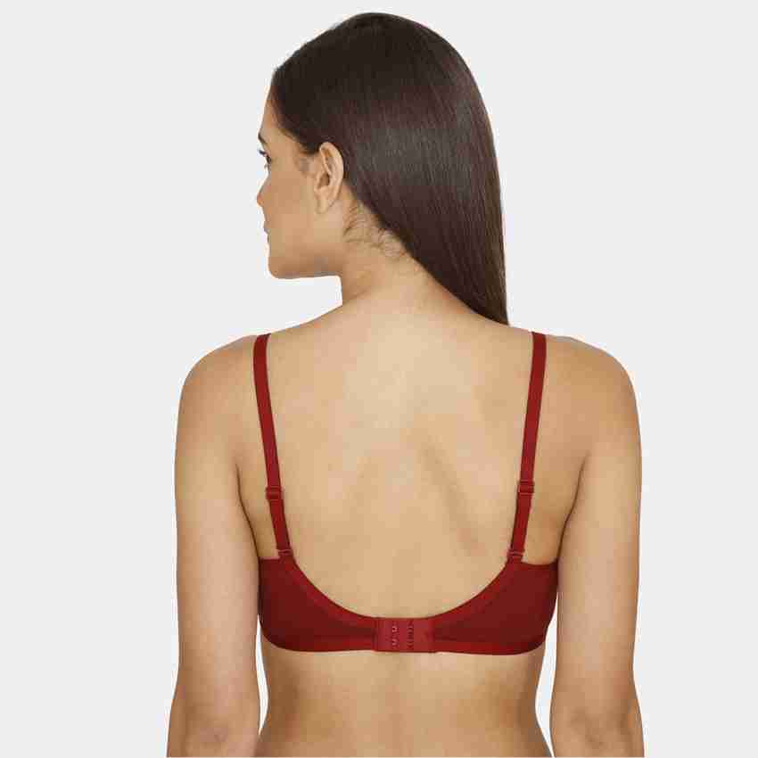 Buy Rosaline by Zivame Red Non Wired Non Padded Full Coverage Bra