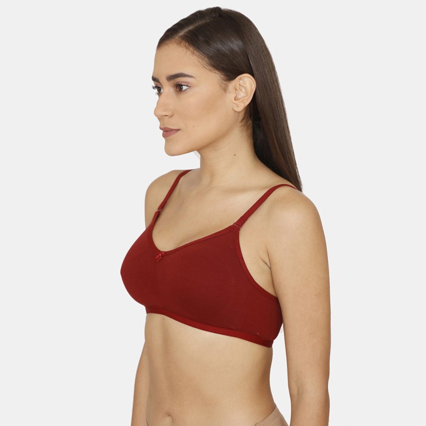 Buy Rosaline by Zivame Red Non Wired Non Padded Full Coverage Bra