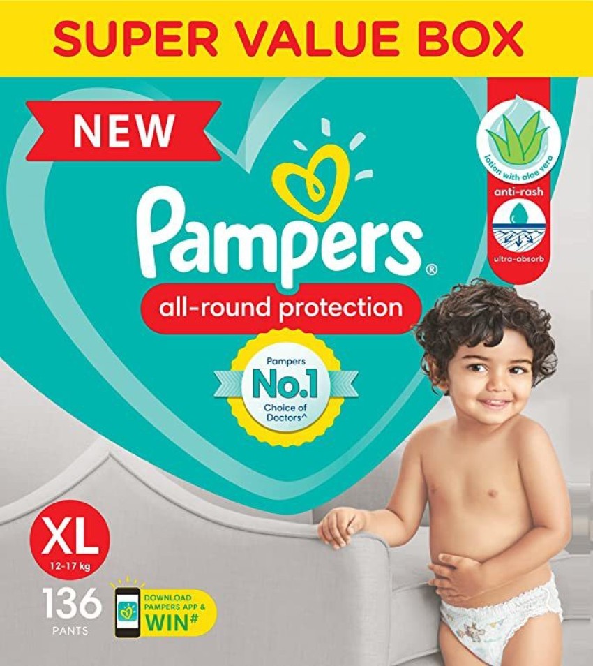 Pampers All round Protection Pants, Medium Size Baby Diapers (28