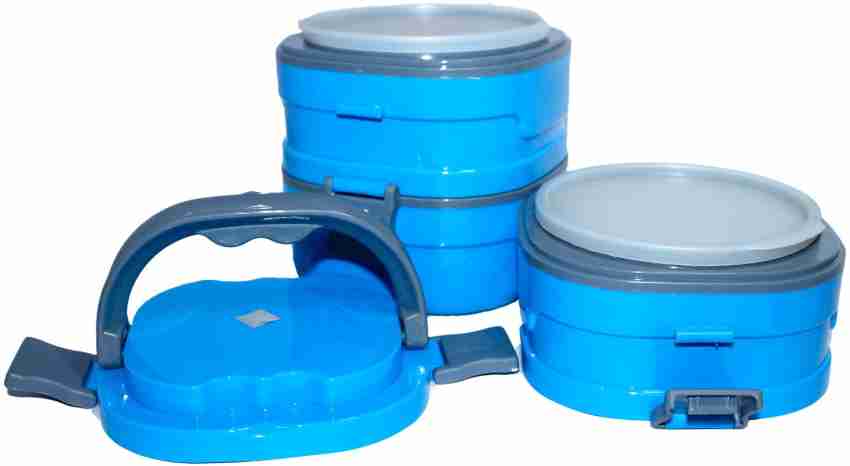 Topwere Topware Blue Colour Fabric Bag & Easy to Carry Containers Lunch Box  3 Containers Lunch Box (750 ml, Thermoware)