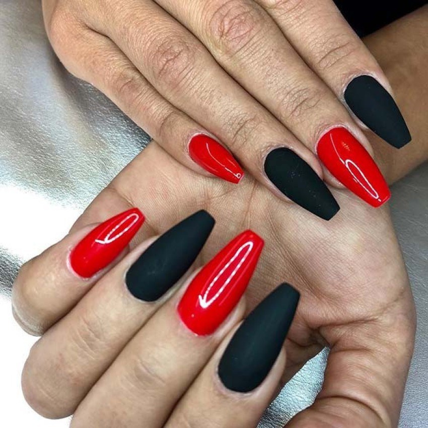 Red & Black Nail Ideas❤️🖤 | Gallery posted by Daizy Mae | Lemon8