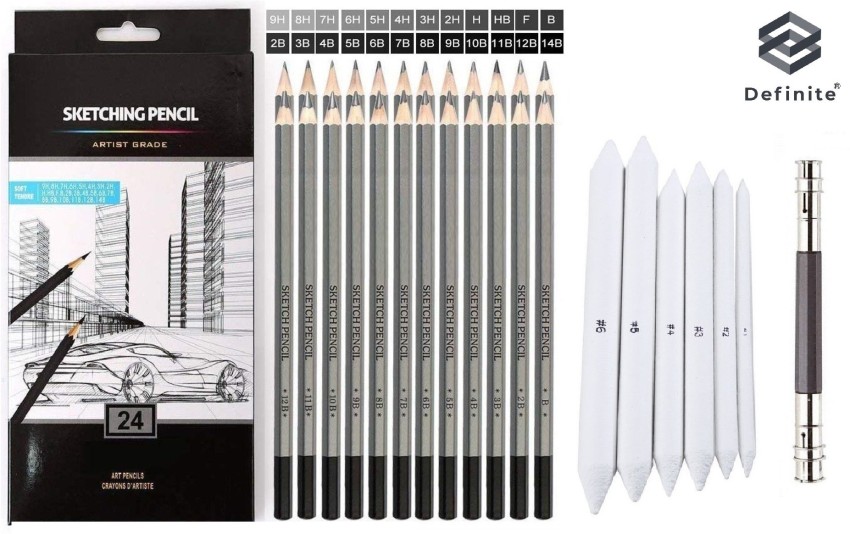 Definite White Paper Stumps for Blending Shading Drawing Set  of 6 - Paper Blending Stumps