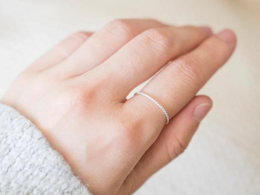 Luxury Brings Luxury Brings Super Thin Silver Twist Ring Dainty Silver Ring Silver Rope Ring Brass Rhodium Plated Ring Price in India Buy Luxury Brings Luxury Brings Super Thin Silver Twist
