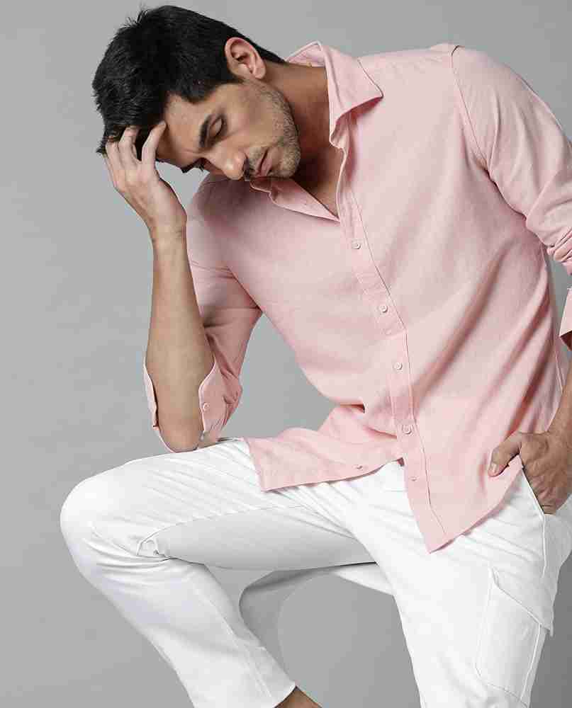 Pale pink shimmable shirt mens