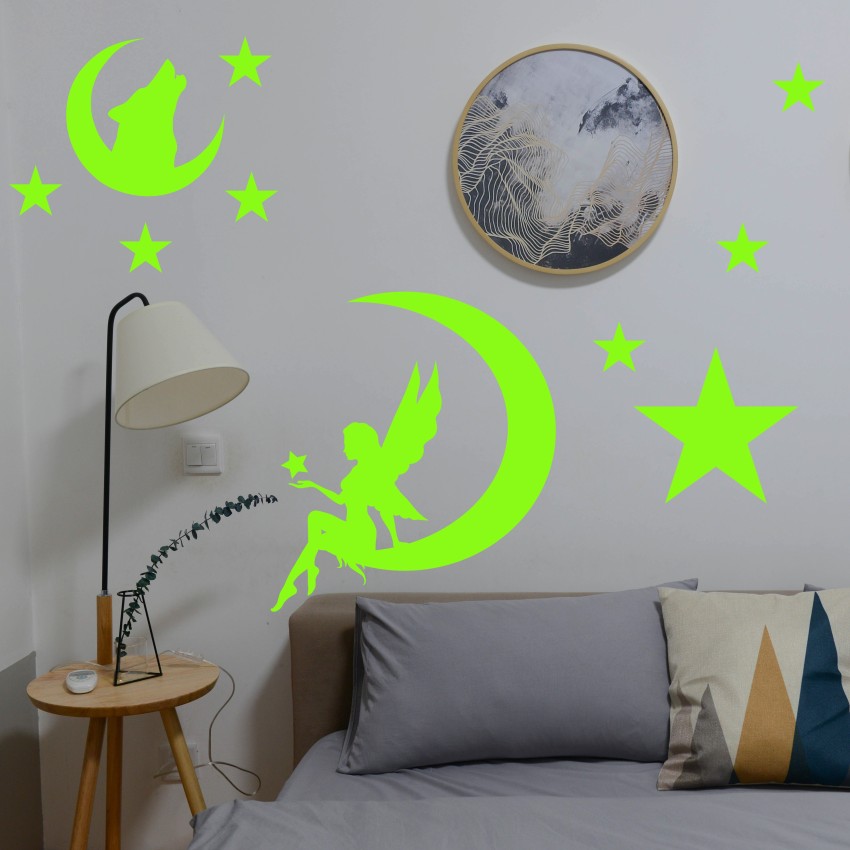 Ashamohar 29 cm Design Wall Stickers for Home Decoration for Hall, Children  Room Angel Butterfly Kids Baby Room Contain Wall Stickers Waterproof Wall  Sticker PVC Self Adhesive Night Glow for Home, Office