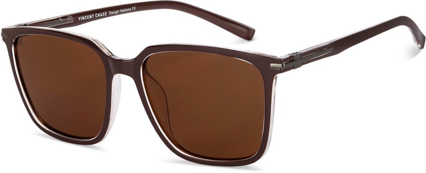 Buy VINCENT CHASE by Lenskart Wayfarer Sunglasses Brown For Men