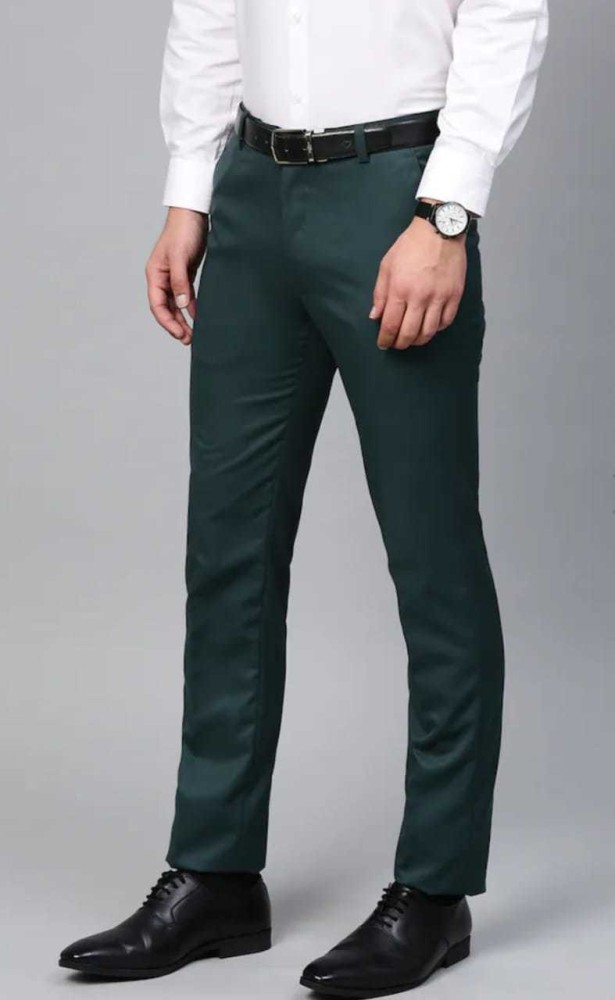 Formal Slim Fit Men Dark Green Trousers - Buy Formal Slim Fit Men Dark  Green Trousers Online at Best Prices in India