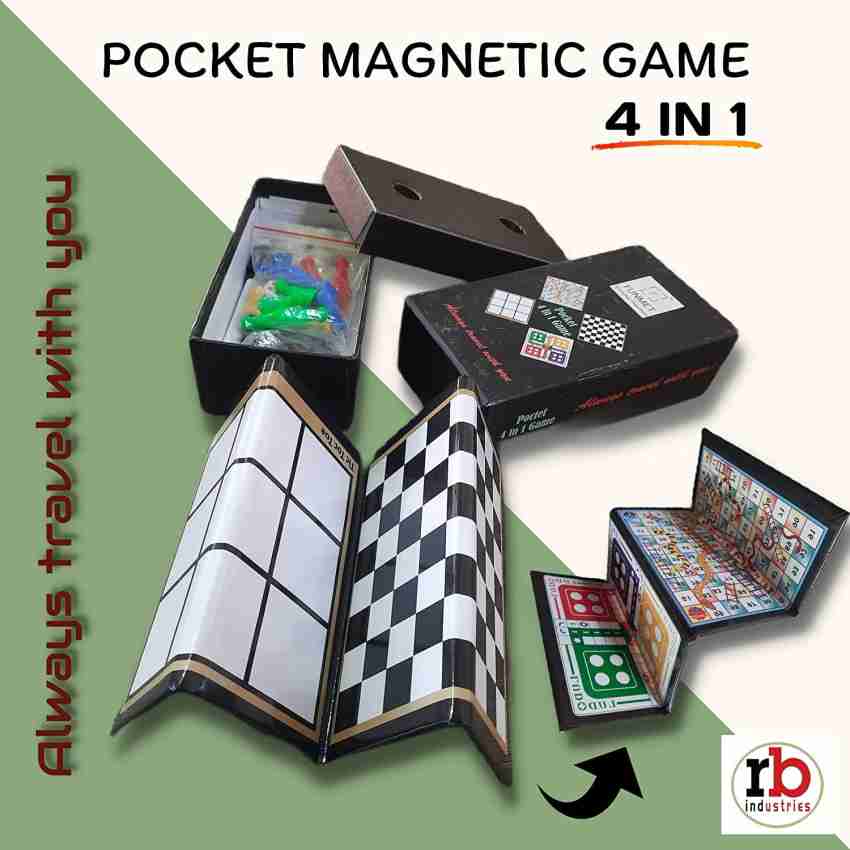 Pocket Magnetic Ludo Travel Game 1-4 players COMPLETE no349