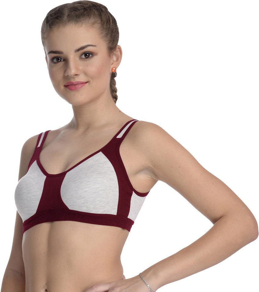 FIMS Sports Bra For Women, Wider Straps, Combo Pack 3, Red Blue