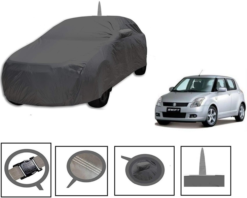 Premium Car Cover for Maruti Suzuki Swift All Model, with mirror pocket , 4  wheel straps , Buckle