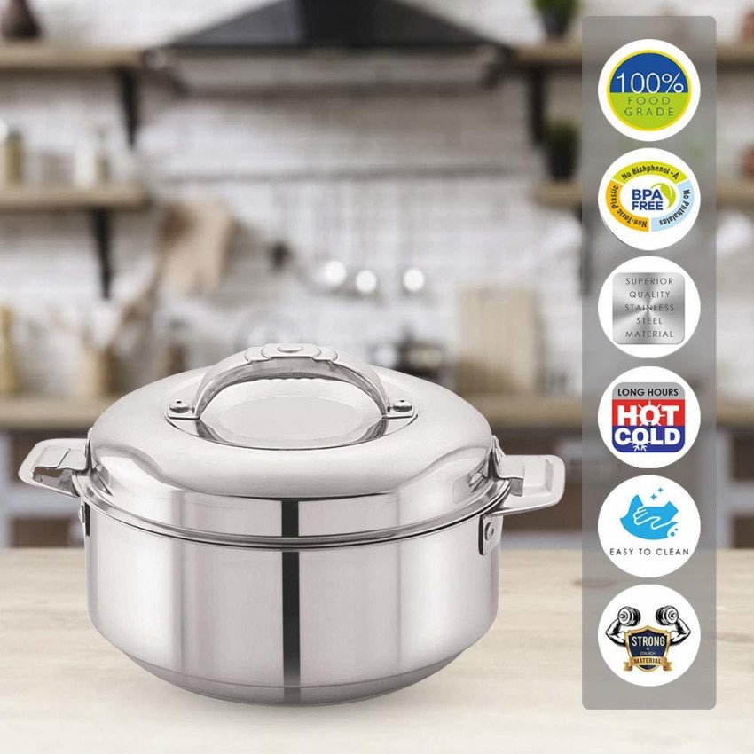 Luxury 3-Piece 1.5L 2L 2.5L Stainless Steel Double Wall Hot Pot