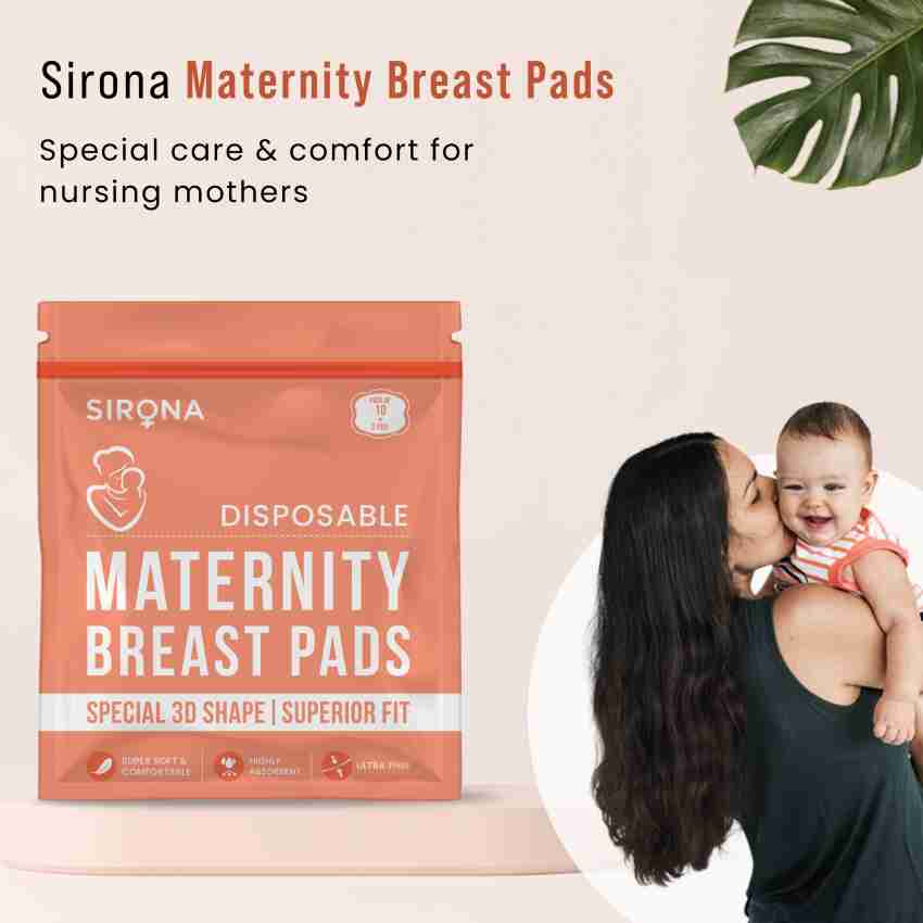 Sirona Disposable Maternity and Nursing Breast Pads for Women - Pack of 36  White