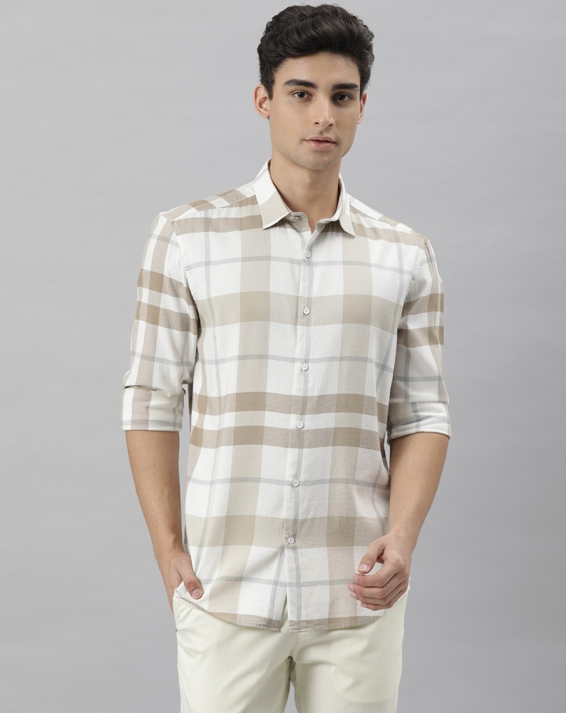 RARE RABBIT Men Checkered Casual Beige Shirt - Buy RARE RABBIT Men  Checkered Casual Beige Shirt Online at Best Prices in India