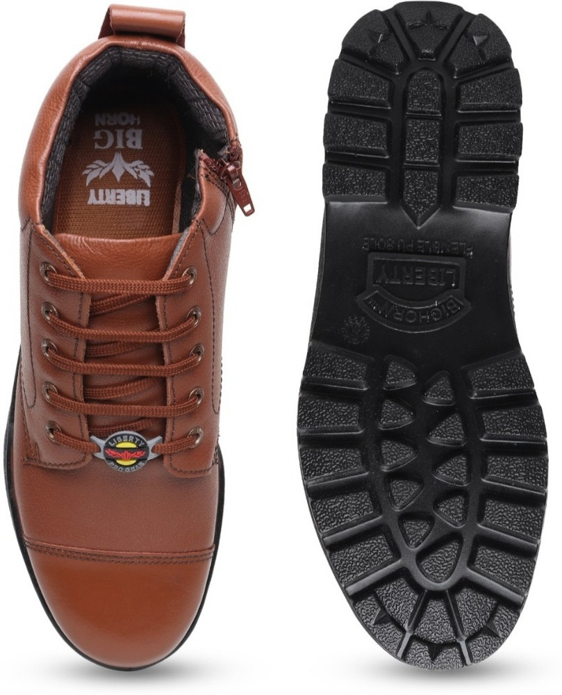 LIBERTY Brown Police Shoes Sheriff Police Boots Oxford Boots For