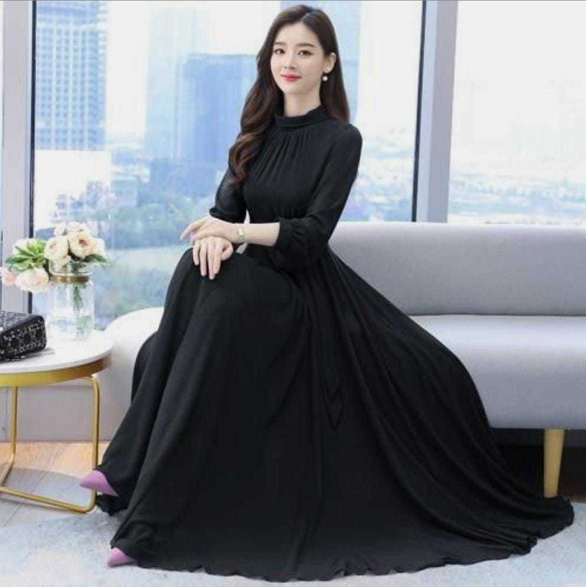 Korean black hot sale gown