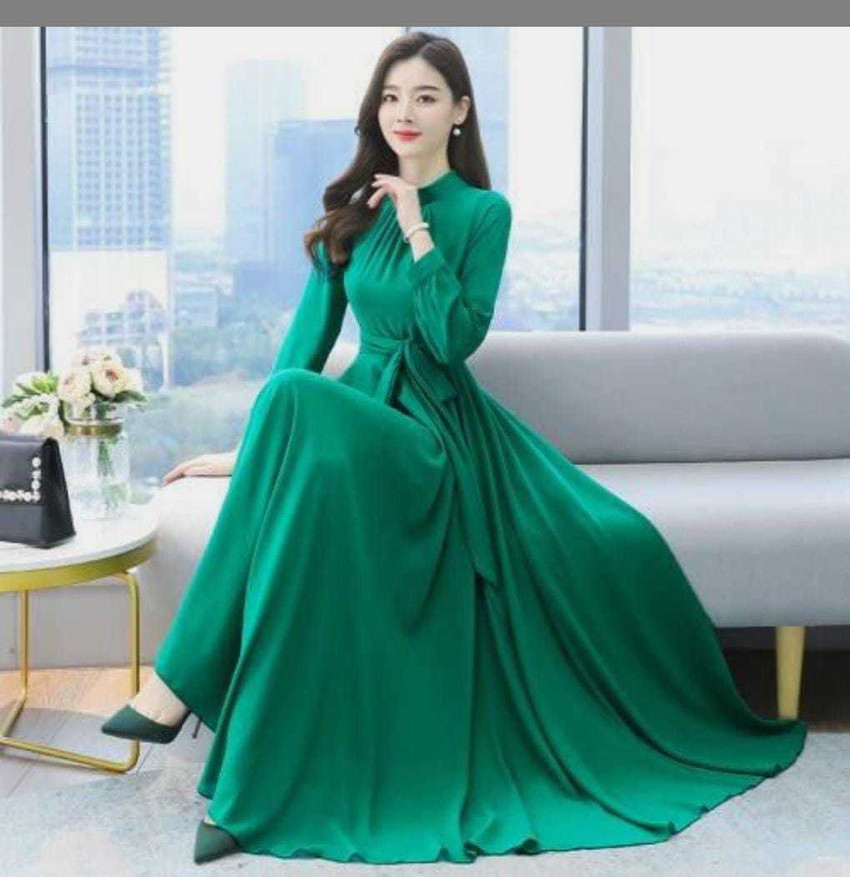 Korean green dress discount