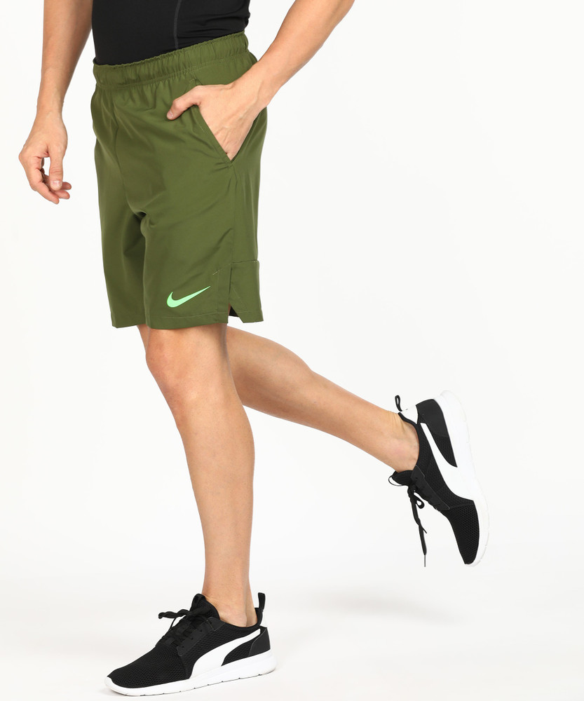 NIKE Solid Men Green Sports Shorts Buy NIKE Solid Men Green