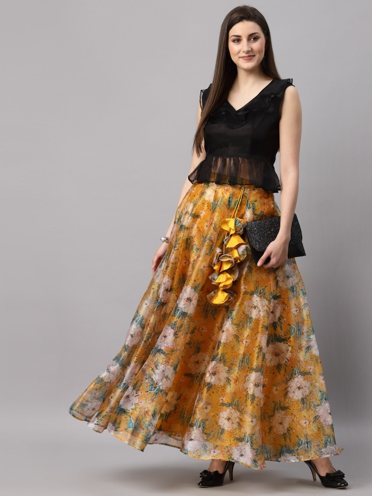 Floral flare hotsell skirt yellow