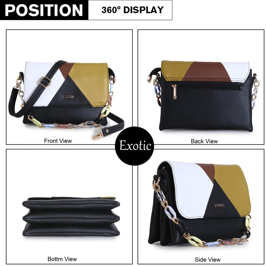 EXOTIC Women Sling Bag Black : : Fashion