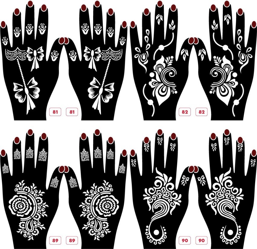 Tatto Stencils Rectangular Hand Henna Tattoo Stencil