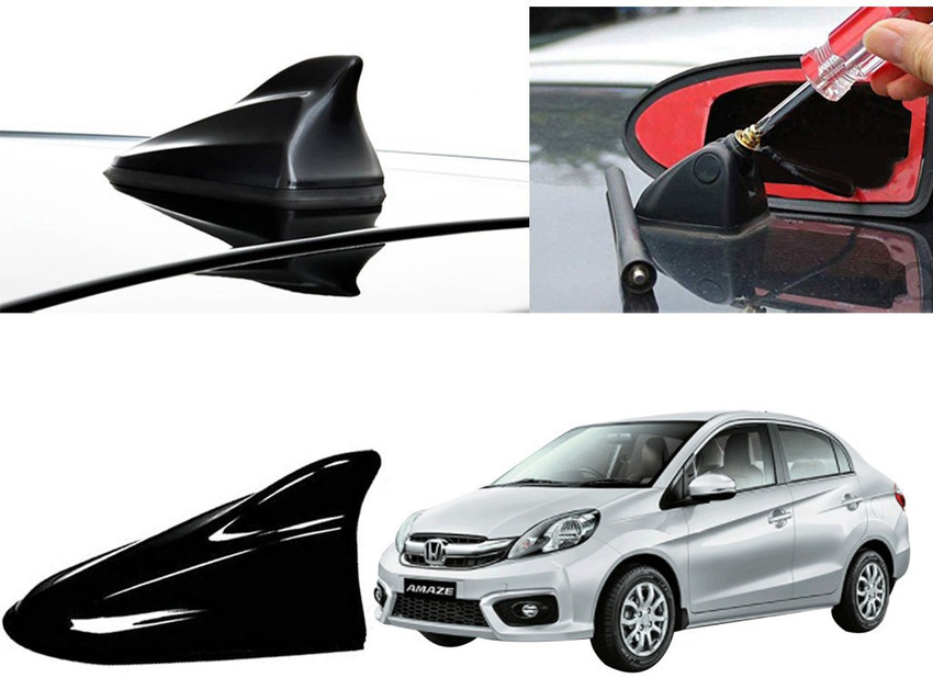 Shop Buy Shark Fin Roof top Signal Receiver for Honda Amaze Type 2 Black Car Antenna Shark Fin Roof top Signal Receiver for Honda Amaze Type 2 Black Car Antenna Satellite Vehicle