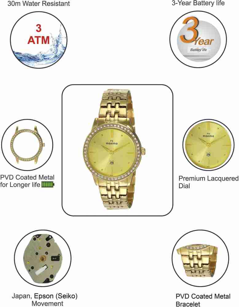 Maxima watches golden colour hotsell