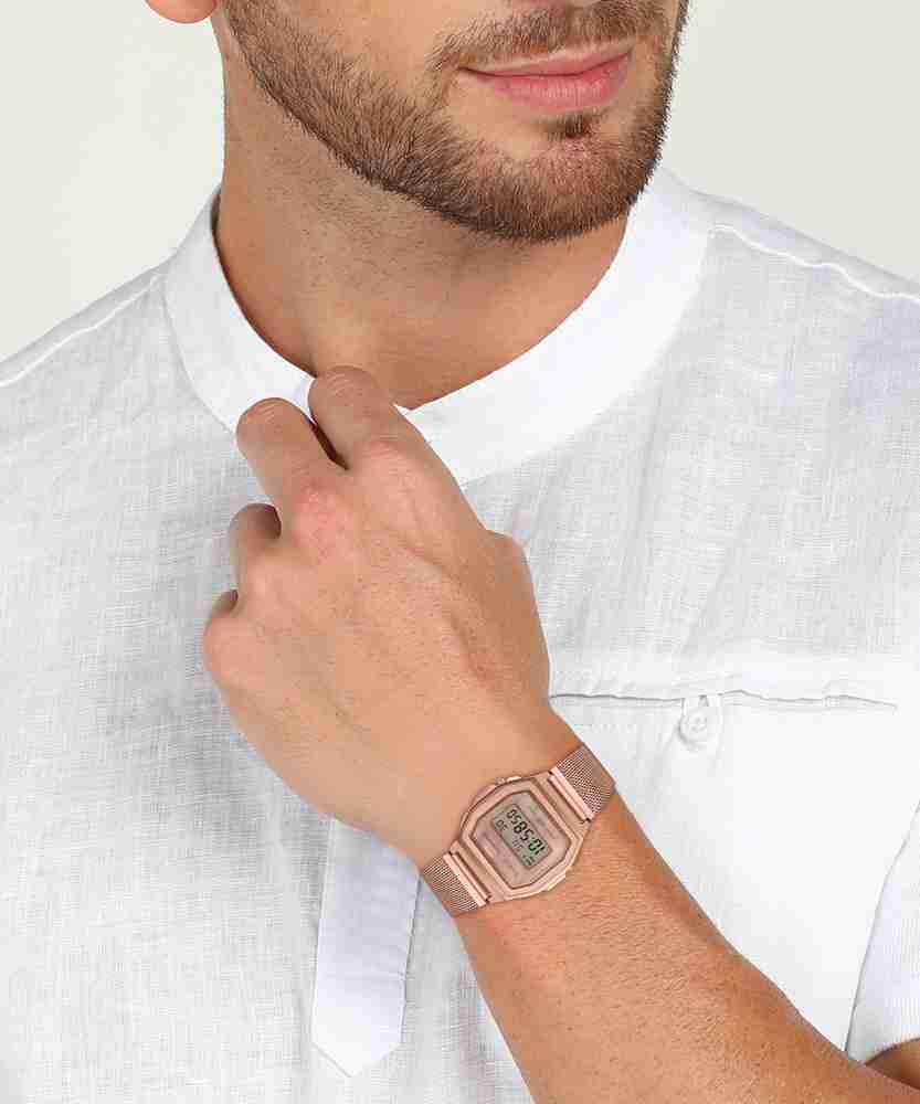 CASIO A1000MPG 9EF Vintage Rose Gold Dial Rose Gold Stainless Steel Mesh Band Digital Watch For Men Women Buy CASIO A1000MPG 9EF Vintage Rose Gold Dial Rose Gold Stainless Steel Mesh