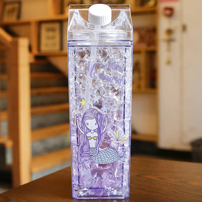 550/650ml Cute Water Bottle for Girls with Lid Straw Sticker