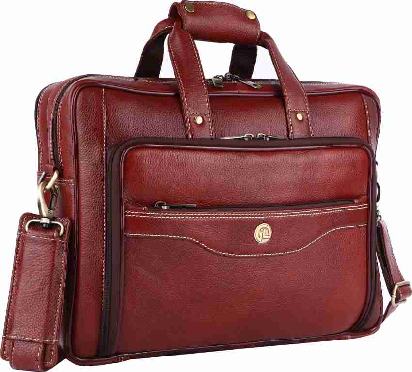 Blofinche Laptop Messenger shoulder bag: Genuine Leather work Briefcase  13.3 15.6 inch designer handbag