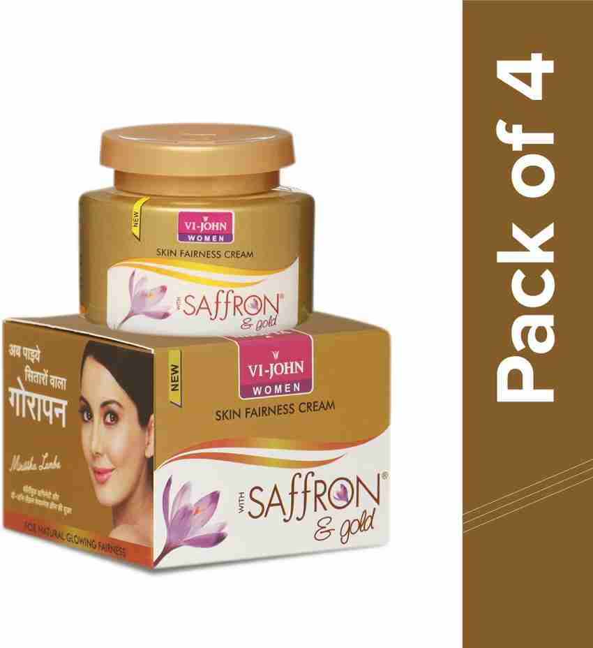 VI JOHN Saffron Gold Fairness Cream for Women 50 g Pack Of 4