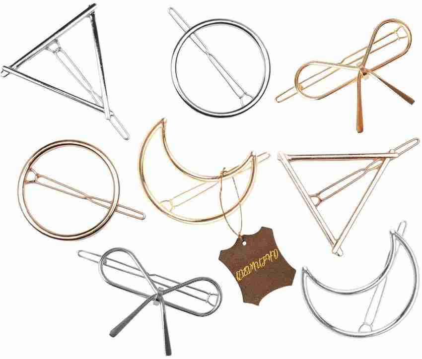 Calitate24 Hair Clip Korean Style Hair Pin Moon Triangle Circle