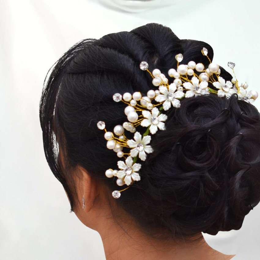 Artificial Flowers Hair Comb Wedding Bridal Hair Accessories Handmade  Fabric Flower Headpiece Women Hair Jewelry Girls Headwear - Hair Claw -  AliExpress