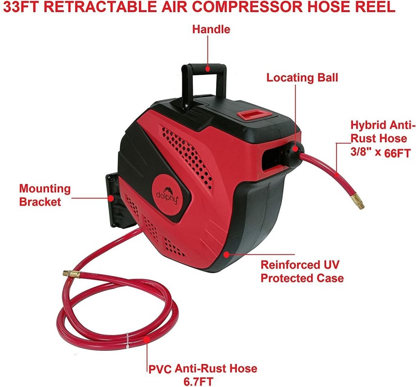 DOLPHY Air Compressor Hose Reel with Automatic Retractable
