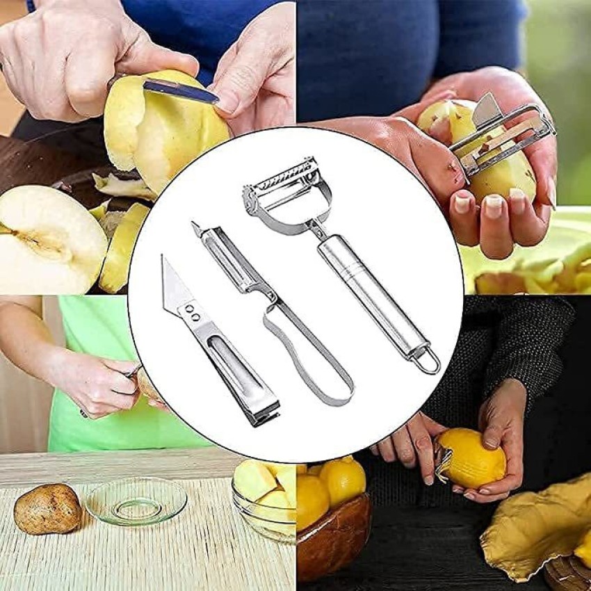 17 Pack Melon Baller Scoop Set - 4 in 1 Stainless Steel Fruit Tool Set  Fruit Scooper Seed Remover with Fruit Vegetable Cutter Shapes Set Fruit  Peeler