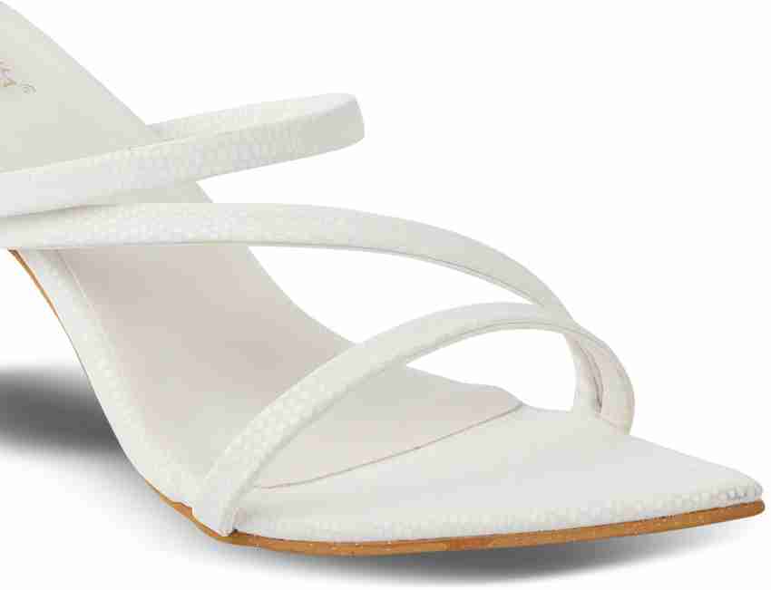 White strap sandals online heels