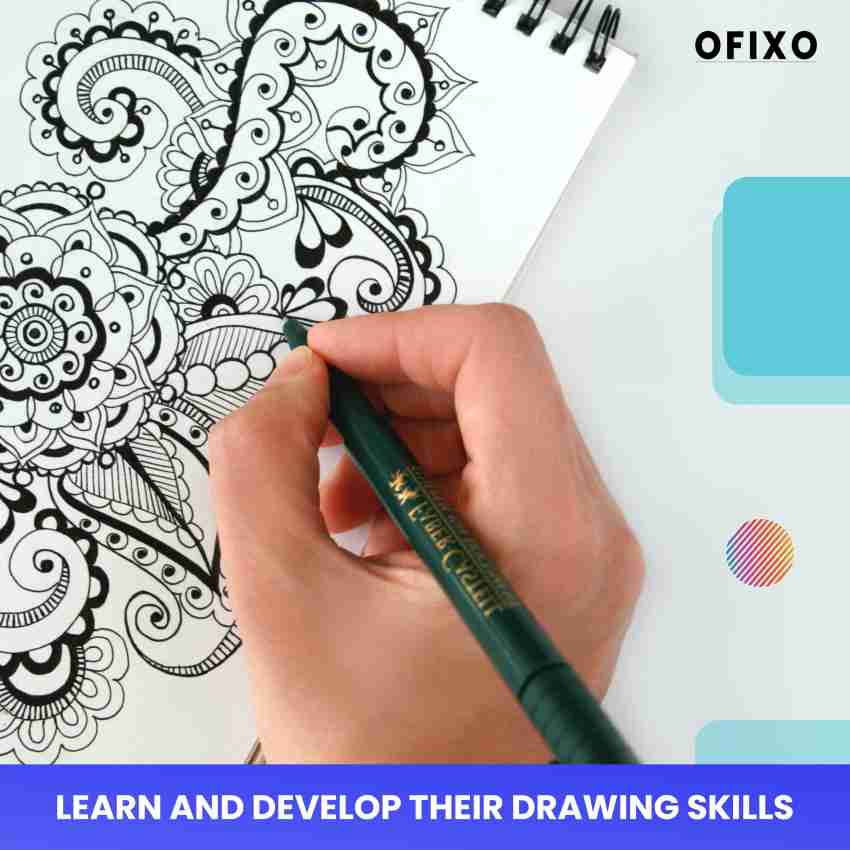 OFIXO 50 Sheet A5 Sketchbook Pack of 2-5.8 x 8.3 Inch 140 GSM, Top  Spiral-Bound Sketchpad for Artists