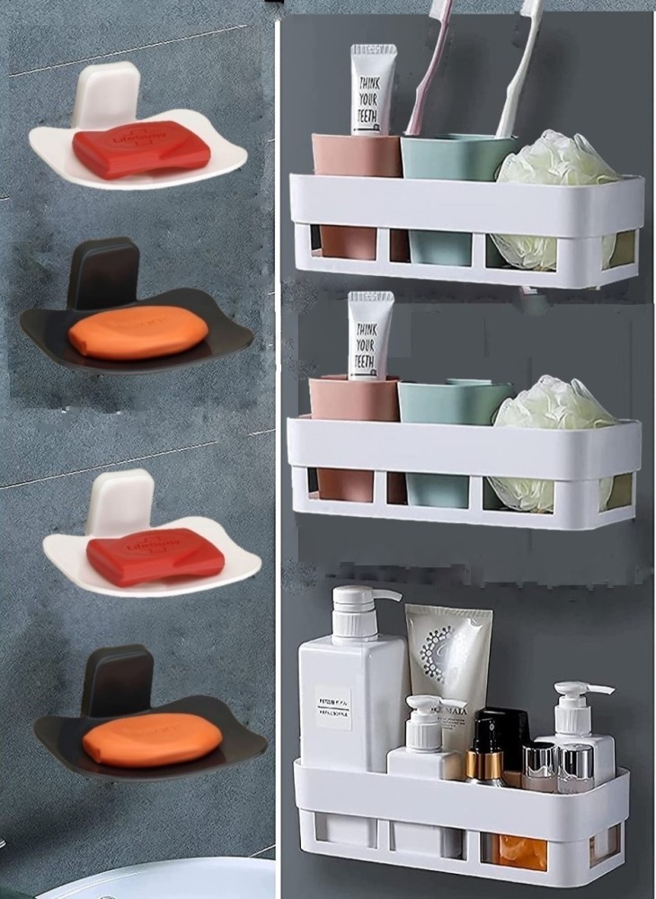 White Bathroom Shelves Corner Shelf Wall Mounted Bathroom Soap